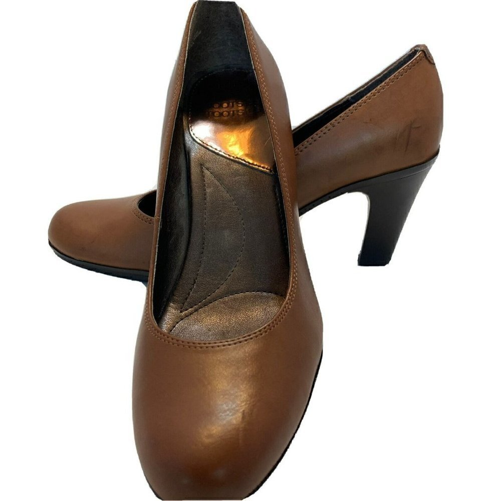 Mootsies Tootsies Shoes Heel Pumps Womens 8M Cinnamon Brown Career Classic